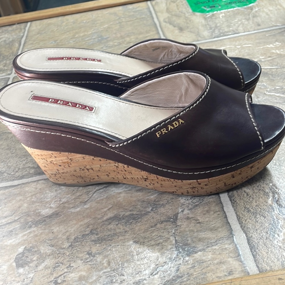 Prada slip on wedge